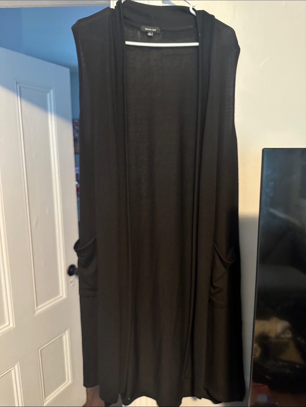 VERVET BY FLYING MONKEY Black Sleeveless Long Skirt Cardi